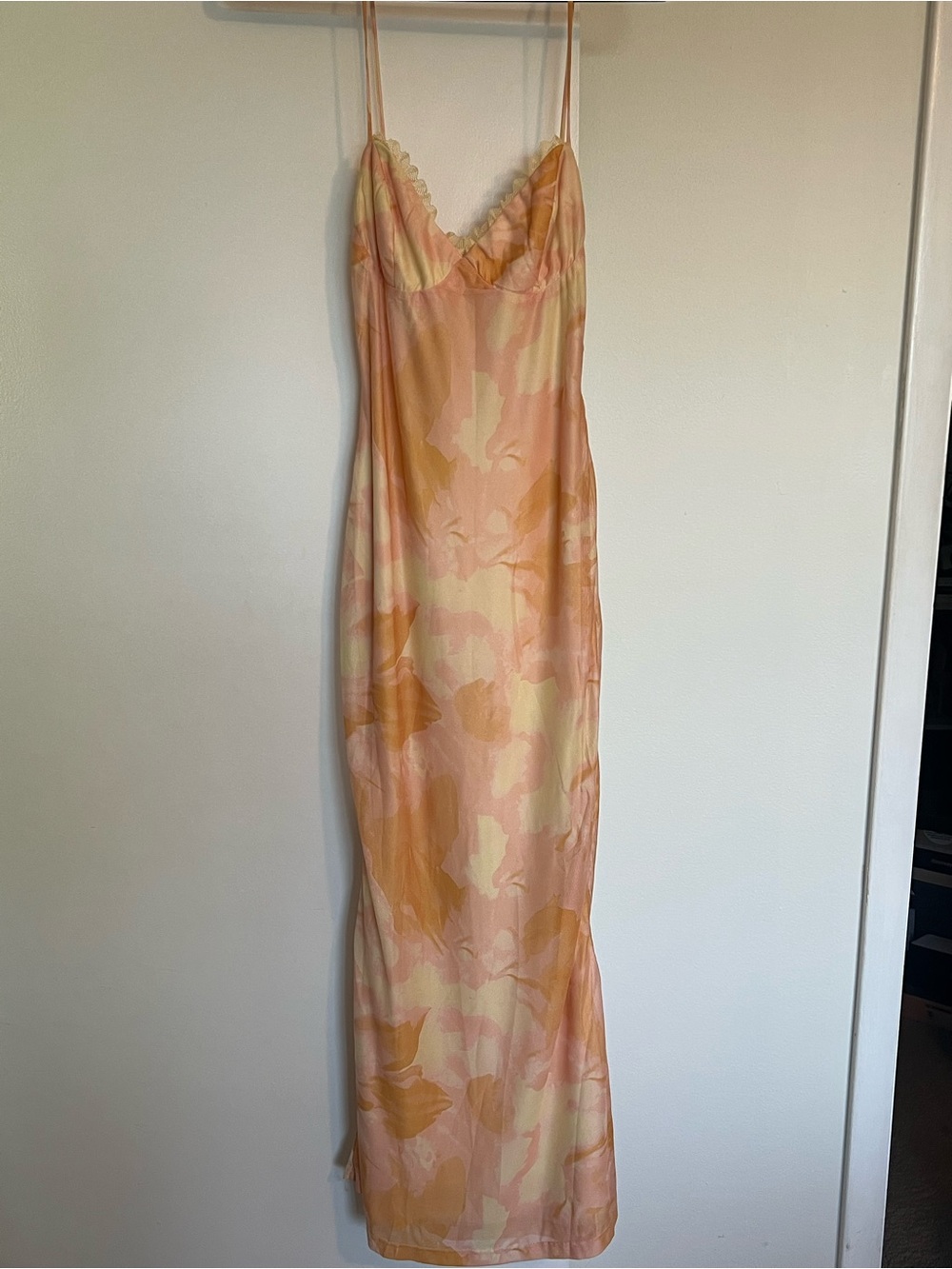 Hello Molly Warmth of Love Mesh Maxi Dress - Peach Orange & Cream - Picture 4 of 4
